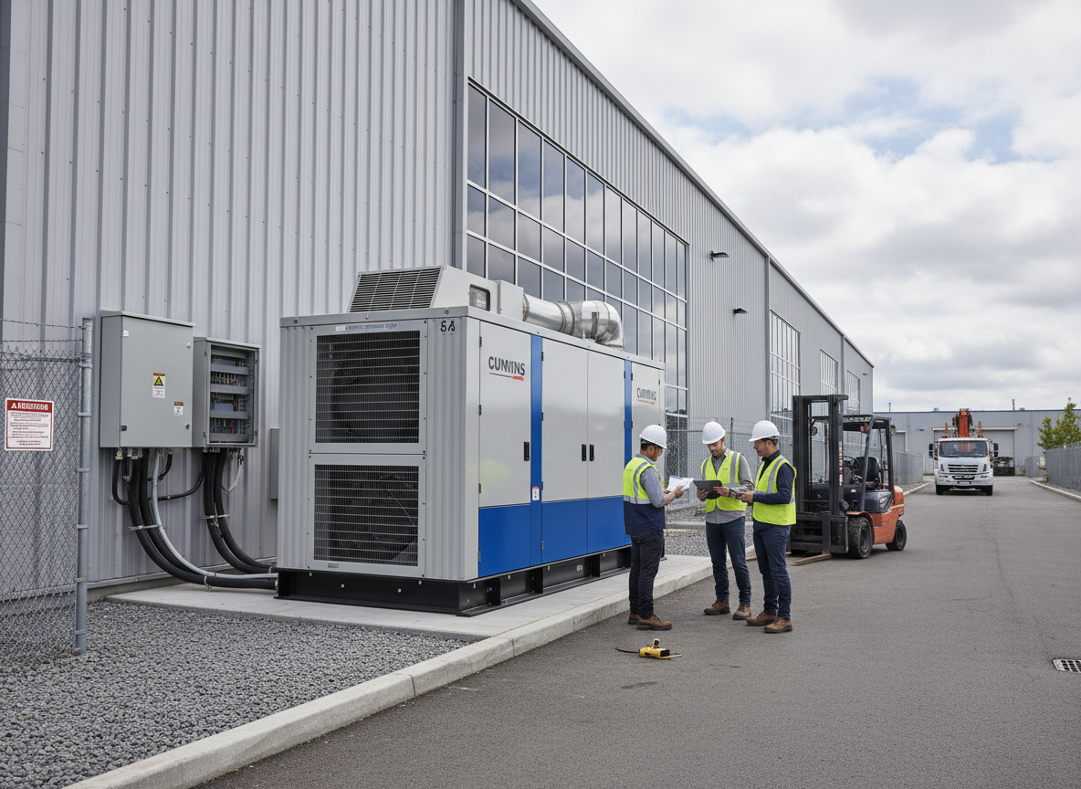 Commercial generator installation